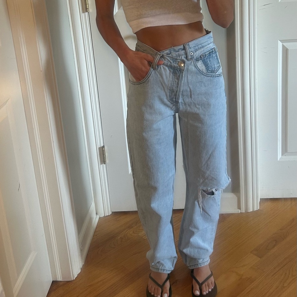 Princess Polly Blue Boyfriend Jeans Relaxed Fit